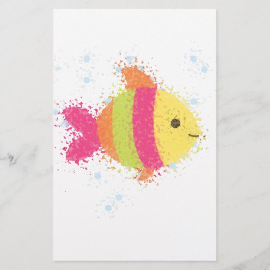 かわいい魚のキャラクター 便箋 (正面)
