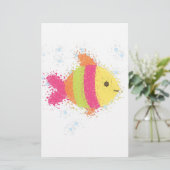 かわいい魚のキャラクター 便箋 (スタンド正面)