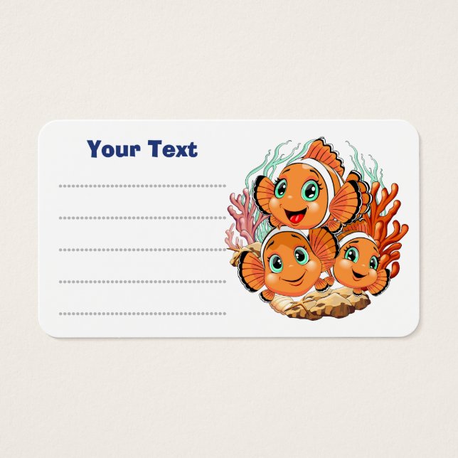 かわいい魚のキャラクター 水中 イラスト ファミリー (正面)