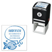かわいい魚のスピーチバブルファミリー名差出人住所 セルフインキングスタンプ (インサイチュ)