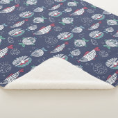 かわいい魚のパターン毛布 シェルパブランケット (3/4)