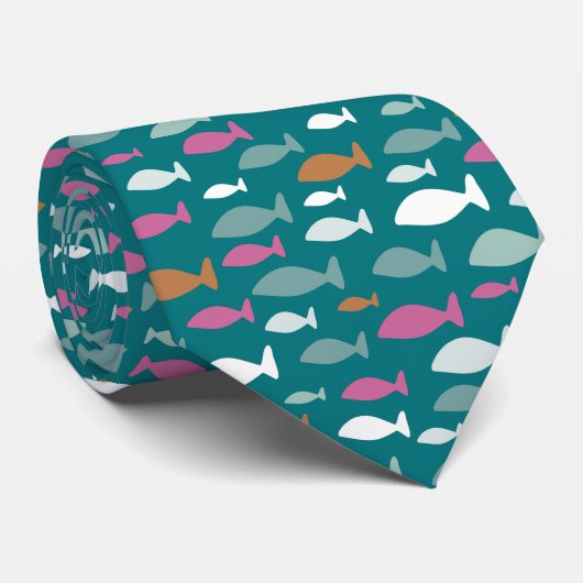 かわいい魚のパターン ネクタイ (ロール)