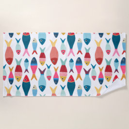 かわいい魚のビーチ ビーチタオル