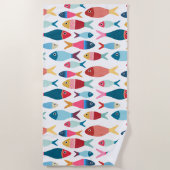 かわいい魚のビーチ ビーチタオル (正面)