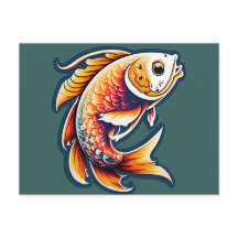 かわいい魚のポストカード