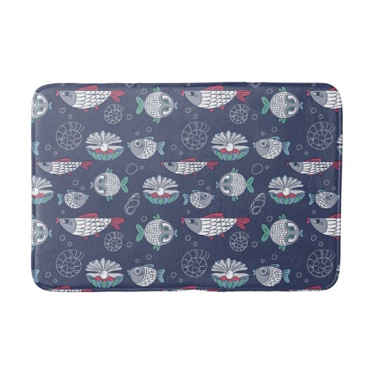 かわいい魚の型バスマット バスマット (正面)