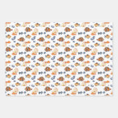 かわいい魚の愛好家タイル模様 ラッピングペーパーシート (正面3)