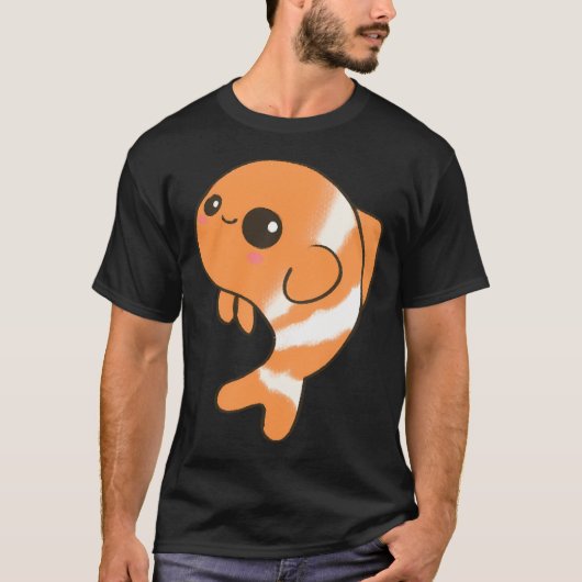 かわいい魚の手描き風キャラクター Tシャツ (正面)