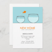 かわいい魚の新しいホームおもしろい発表 案内状 (正面/裏面)