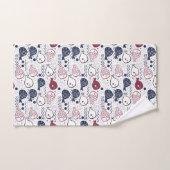 かわいい魚の柄のタオルセット バスタオルセット (ハンドタオル)