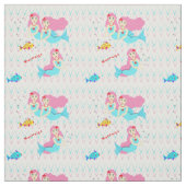 かわいい魚の泳ぐ人魚 ファブリック (見本)