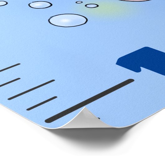 かわいい魚の海の生き物の漫画の成長チャート ポスター (角)