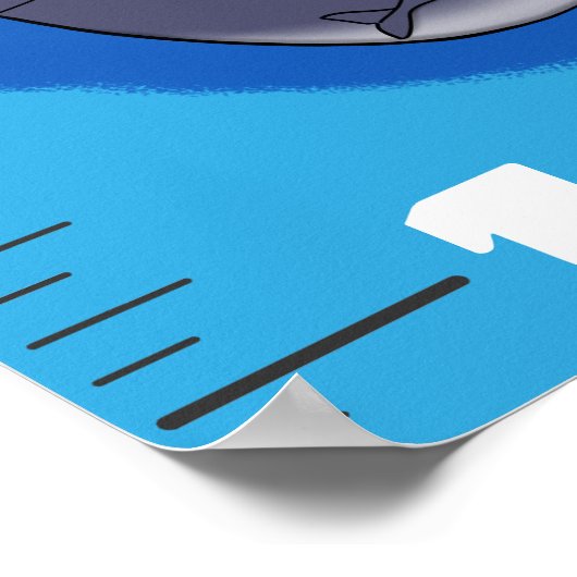 かわいい魚の海の生き物の漫画の成長チャート ポスター (角)