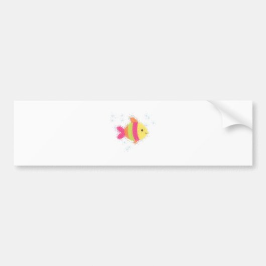 かわいい魚の漫画 バンパーステッカー (正面)