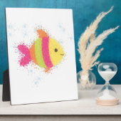 かわいい魚の漫画 フォトプラーク (側面)