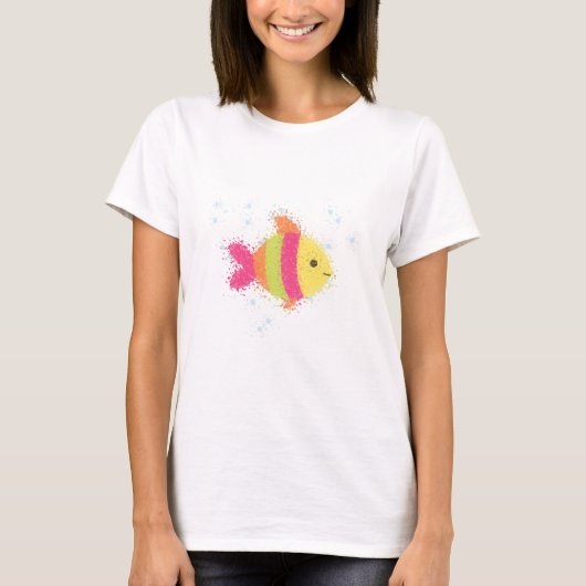 かわいい魚の漫画 Tシャツ (正面)
