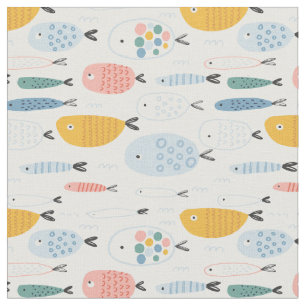 かわいい魚の群れ ファブリック