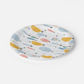 かわいい魚の群れ ペーパープレート (アングル)