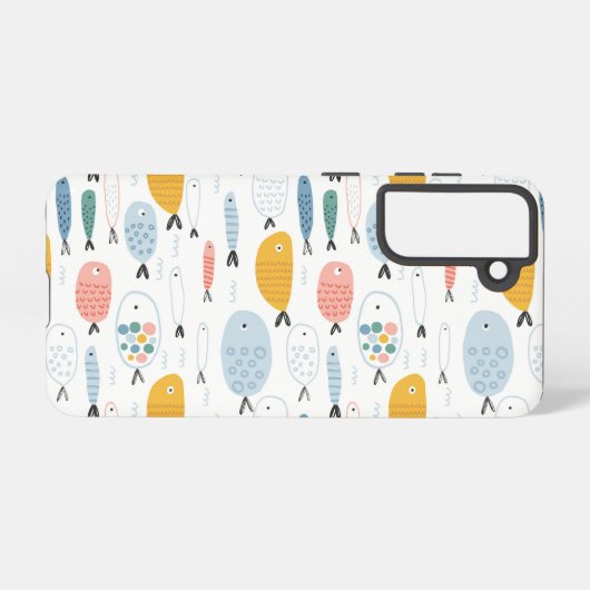 かわいい魚の群れ SAMSUNG GALAXYケース (裏面横)