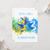 かわいい魚の誕生日カード カード (正面/裏面インサイチュ)