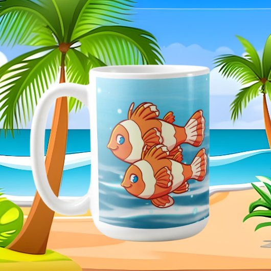 かわいい魚の追加文字熱狂する女性 コーヒーマグカップ