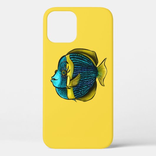 かわいい魚の青い黄色の子供たち Case-Mate iPhoneケース (裏面)