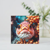 かわいい魚の顔のアップの空白カード カード (スタンド正面)