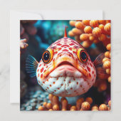 かわいい魚の顔のアップの空白カード カード (正面)
