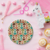 かわいい魚の骨レトロモダン模様 ペーパープレート (パーティー)