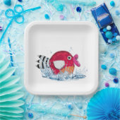 かわいい魚を水に入れる ペーパープレート (パーティー)