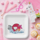 かわいい魚を水に入れる ペーパープレート (パーティー)
