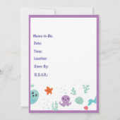 かわいい魚タコミントグリーンパープル赤ちゃんシャワー 招待状 (裏面)