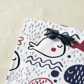 かわいい魚パターンカスタムなモノグラムのビーチタオル ビーチタオル (インサイチュ)