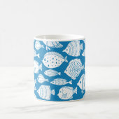 かわいい魚ヴィンテージセット。装飾イラストレーション。Co コーヒーマグカップ (中央)