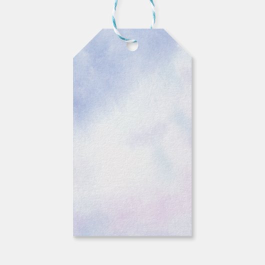 かわいい魚座の星占いサインパーソナライズされたパープル ギフトタグ (裏面)