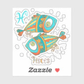 かわいい魚座 シール (シート)