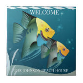 かわいい魚海ビーチハウスセラミックタイル タイル (正面)