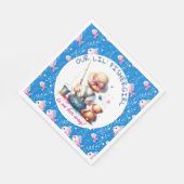 かわいい魚釣りをテーマにした少女の赤ちゃんシャワー スタンダードランチョンナプキン (角)