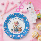 かわいい魚釣りをテーマにした少女の赤ちゃんシャワー ペーパープレート (パーティー)