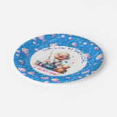 かわいい魚釣りをテーマにした少女の赤ちゃんシャワー ペーパープレート (アングル)