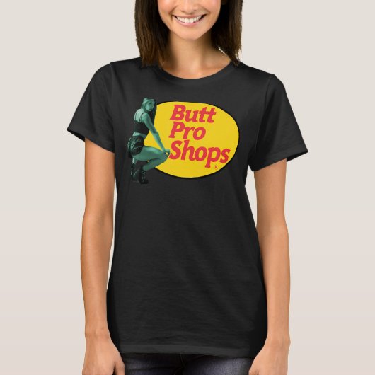 かわいい魚釣りトゥーキングガールお尻プロショップ Tシャツ (正面)