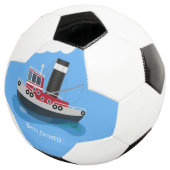 かわいい魚釣りトローラーボート漫画イラストレーション サッカーボール (3/4)