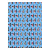 かわいい魚釣りトローラーボート漫画イラストレーション テーブルクロス (正面)