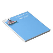 かわいい魚釣りトローラーボート漫画イラストレーション ノートパッド (アングル)