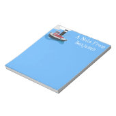 かわいい魚釣りトローラーボート漫画イラストレーション ノートパッド (回転)