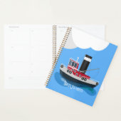 かわいい魚釣りトローラーボート漫画イラストレーション プランナー手帳 (ディスプレー)