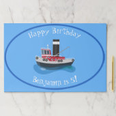 かわいい魚釣りトローラーボート漫画イラストレーション ペーパーパッド (インサイチュ)