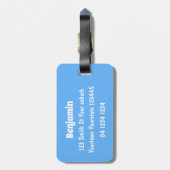 かわいい魚釣りトローラーボート漫画イラストレーション ラゲッジタグ (裏面縦)