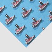 かわいい魚釣りトローラーボート漫画イラストレーション 薄葉紙 (詳細)