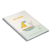 かわいい魚釣りベアースターセイボートキッズモノグラム ノートブック (右側)